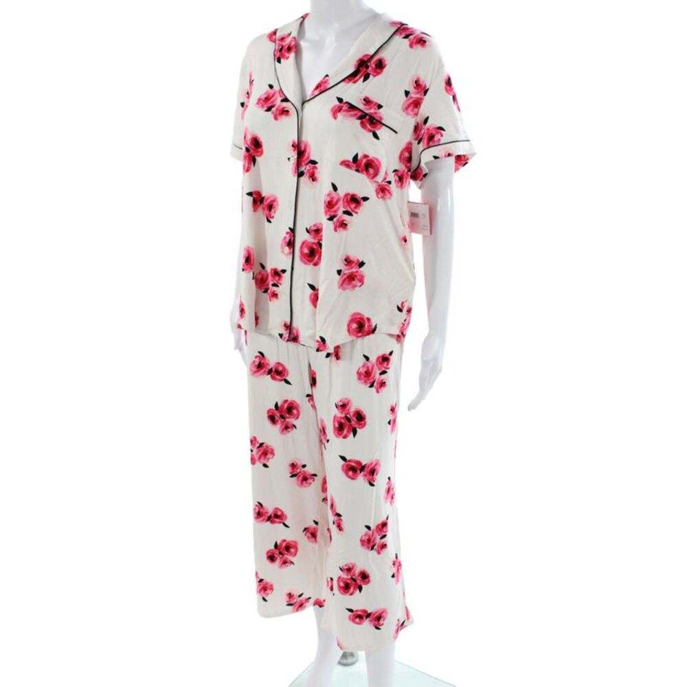 Kate Spade Women's Button Down Floral Two Piece Pajama Set Size XL - Picture 3 of 9